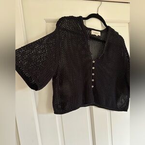 L-Space - Black Crochet Top - XS